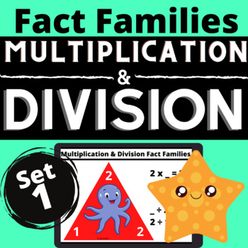 Preview of Fact Families Multiplication & Division Set 1 Boom Learning Cards ™