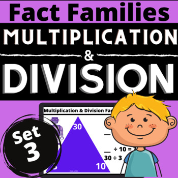 Preview of Fact Families Multiplication & Division Set 3 Boom Learning Cards ™