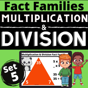 Preview of Fact Families Multiplication & Division Set 5 Boom Learning Cards ™