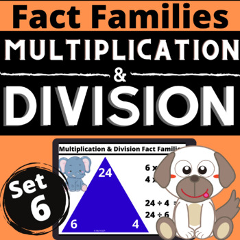 Preview of Fact Families Multiplication & Division Set 6 Boom Learning Cards ™