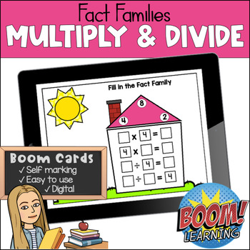 Preview of Fact Families- Multiply & Divide - Boom Cards - Digital Learning