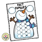 Fact Families & Related Facts Math Mats Snowman Winter Dif