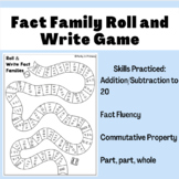 Fact Families Roll and Write Game