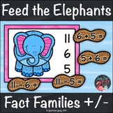 Addition and Subtraction Fact Family Activity Elephants