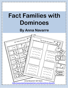 Preview of Fact Families with Dominoes