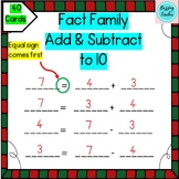 Fact Family Addition and Subtraction within 10