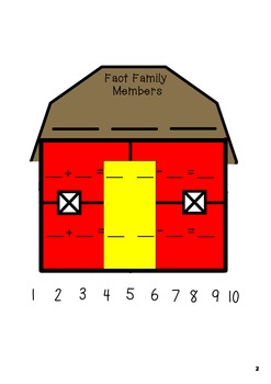 Fact Family Barn Organizer Pdf Version Tpt