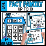 Fact Family Center | Winter Activity | 1st Grade Math Centers