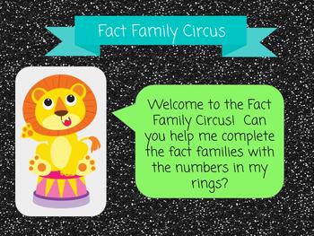 Preview of Fact Family Circus Interactive Activity