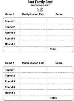 Fact Family Feud Multiplication and Division by Gracie Brown | TpT