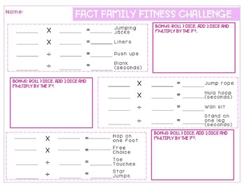 Preview of Fact Family Fitness