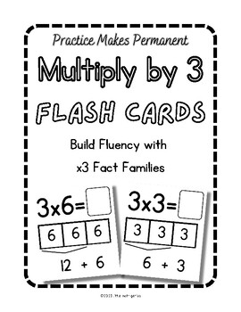 Preview of Fact Family Flash Cards: Multiply by 3