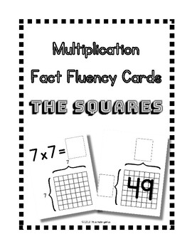 Preview of Fact Family Flash Cards: SQUARE Numbers Multiplication Fact Families!