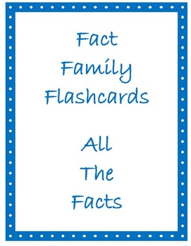 Preview of Fact Family Flashcards (Basic Addition & Subtraction Facts to 20)