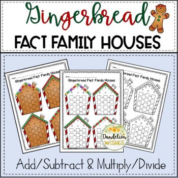 Preview of Fact Family Gingerbread Christmas Houses