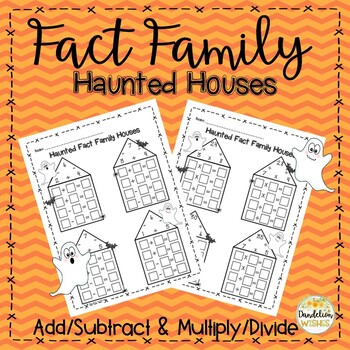 Preview of Fact Family Halloween Math Haunted Houses