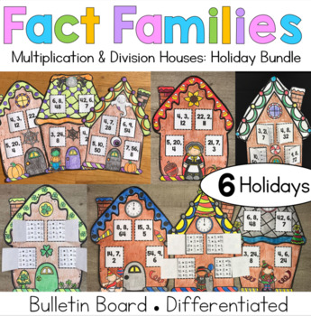 Preview of Fact Family Houses Multiplication and Division Bundle