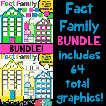 Preview of Fact Family House Clipart BUNDLE