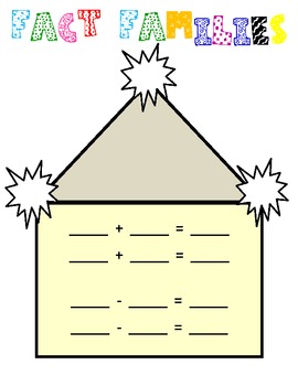 Preview of Fact Family House for math notebooks