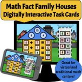 Fact Family Houses - Digitally Interactive Task Cards 