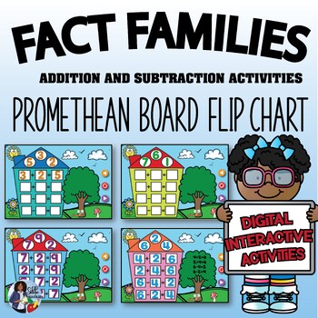 Preview of Fact Family Houses Promethean Board Flip Chart and Wipe Off Cards
