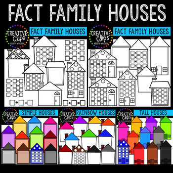 Preview of Fact Family Houses Mega Bundle {Creative Clips Clipart}