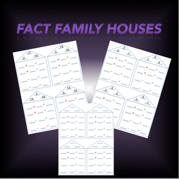 Preview of Fact Family Houses Sums to 20