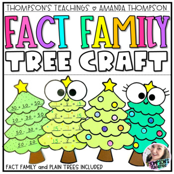 Preview of Fact Family Math Craft | Christmas Tree CRAFT