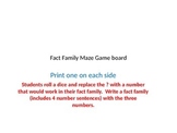 Fact Family Maze Game board