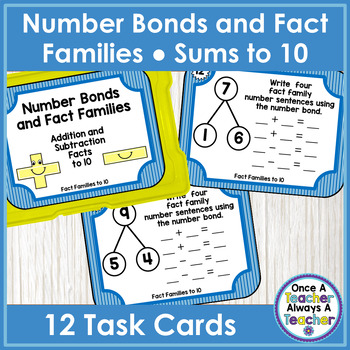 Preview of Task Cards • Number Bonds & Fact Families • Addition & Subtraction to 10 - Set 1