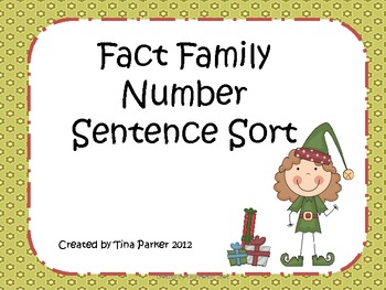 Preview of Fact Family Number Sentence Sort