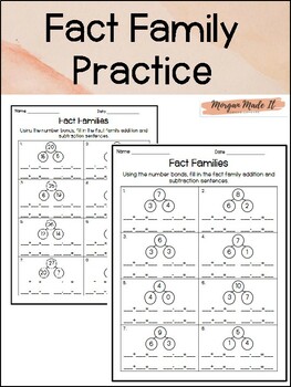 Preview of Fact Family Practice Worksheets