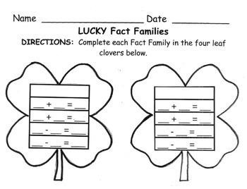 Preview of Fact Family Practice for March