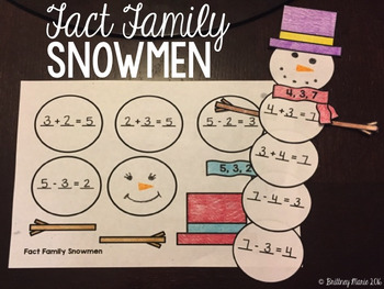 Fact Family Snowmen by Brittney Marie | Teachers Pay Teachers