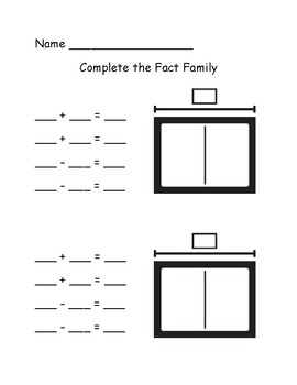 Fact Family Template by Mrs R TPT