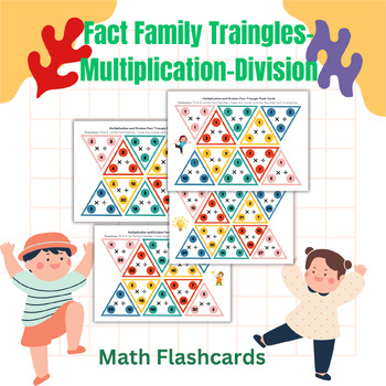 Preview of Fact Family Traingles-Multiplication-Division-Math Flashcards-Education-Teachers