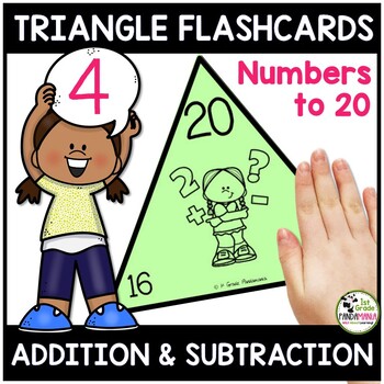 Preview of Fact Families Flash Cards Triangles and Activity Sheets Add and Subtract to 20