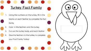 Preview of Fact Family Turkey #2
