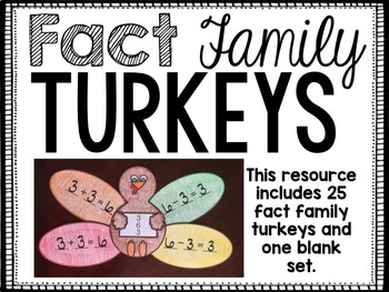 Preview of Fact Family Turkeys