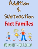 Fact Family Worksheets for Addition and Subtraction