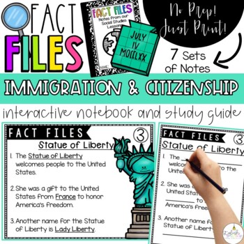 Preview of Fact Files | Immigration & Citizenship Interactive Notebook Study Guide | CKLA