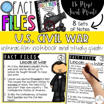 Preview of Fact Files | US Civil War Interactive Notebook and Study Guide | CKLA