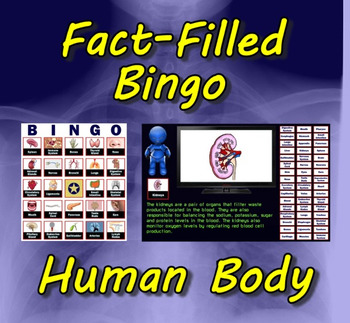 Preview of Fact-Filled Bingo & Slideshow - Human Body