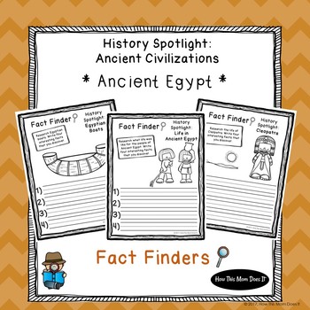 Preview of Ancient Egypt History Unit - Fact Finding Notebook Pages