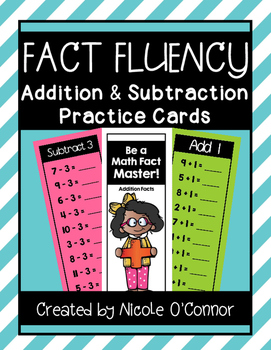 Preview of Math Fact Fluency Addition and Subtraction Practice Cards