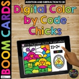 Fact Fluency Boom Cards™ Digital Color by Code Easter Math