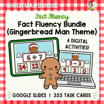 Preview of Fact Fluency Bundle (Gingerbread Christmas Theme) I Google Slides™