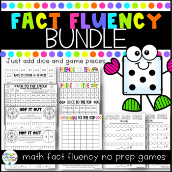 Preview of Fact Fluency Bundle | No Prep Math Game Boards