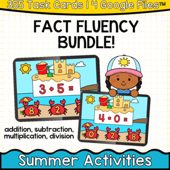 Preview of Fact Fluency Bundle (Summer Theme) I Google Slides™
