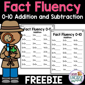 Preview of Fact Fluency FREEBIE 0-10 Addition and Subtraction